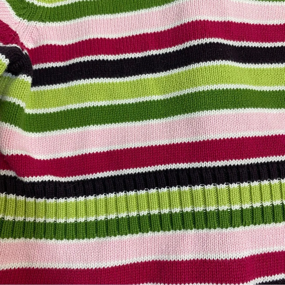 GYMBOREE Sweater Cardigan Button Up Hoodie Size 7/8 Pink Green Knit Warm